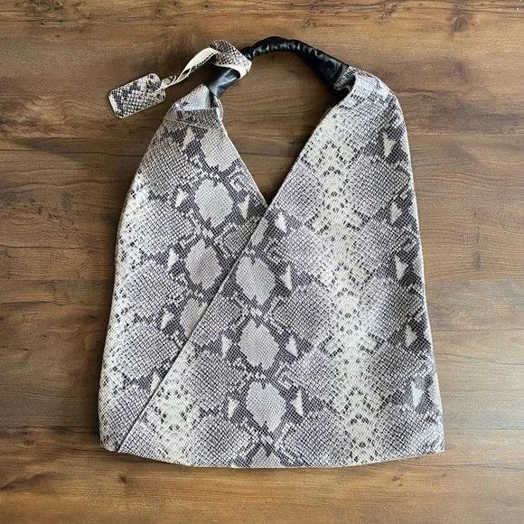 Persaman New York Gray Snakeskin Handbag - Picture 3 of 7